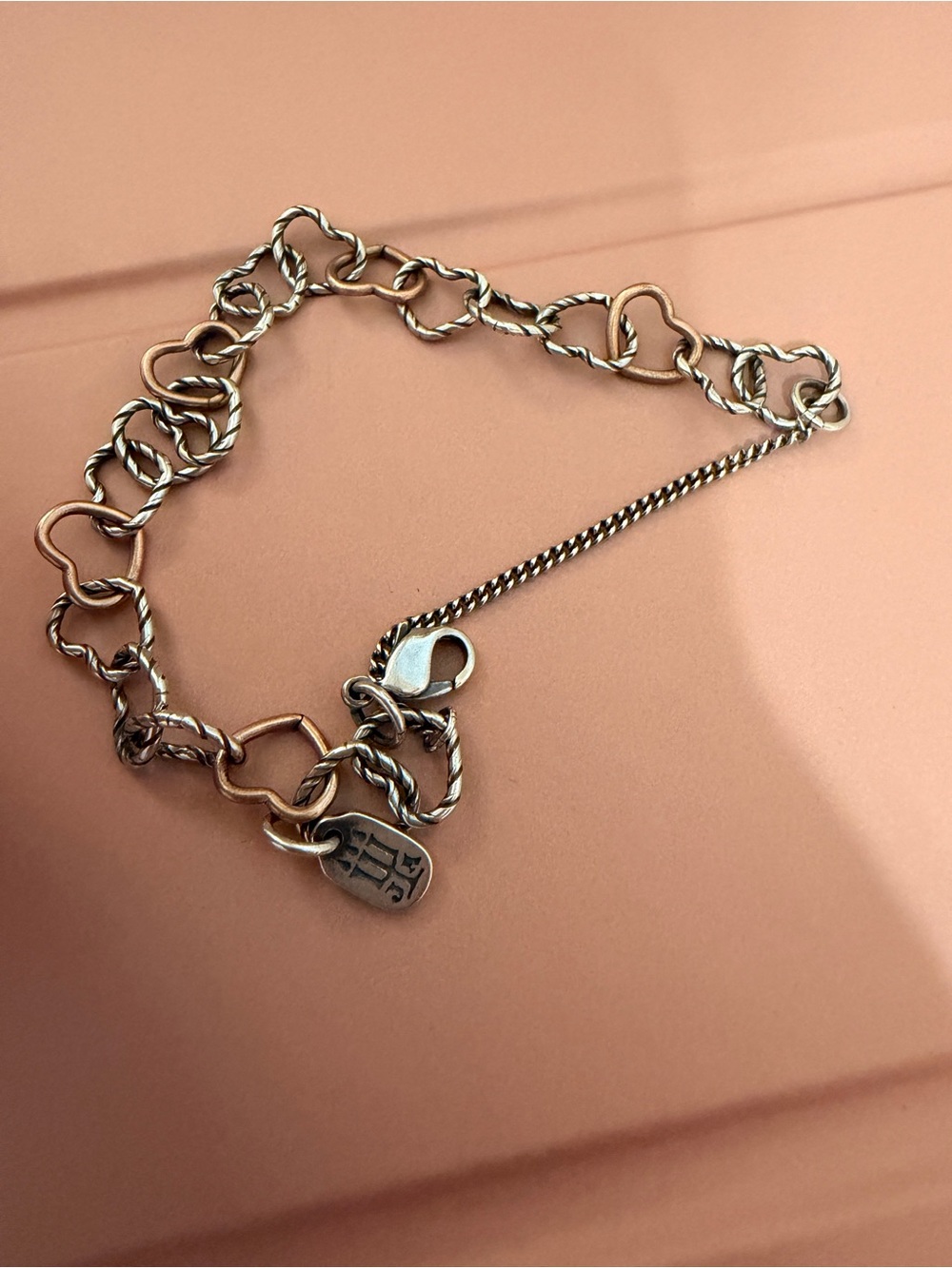 James Avery Silver Heart Link Bracelet by - Two-Tone Silver - Picture 3 of 3